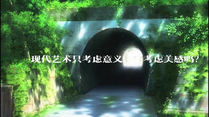 现代艺术只考虑意义、不考虑美感吗?